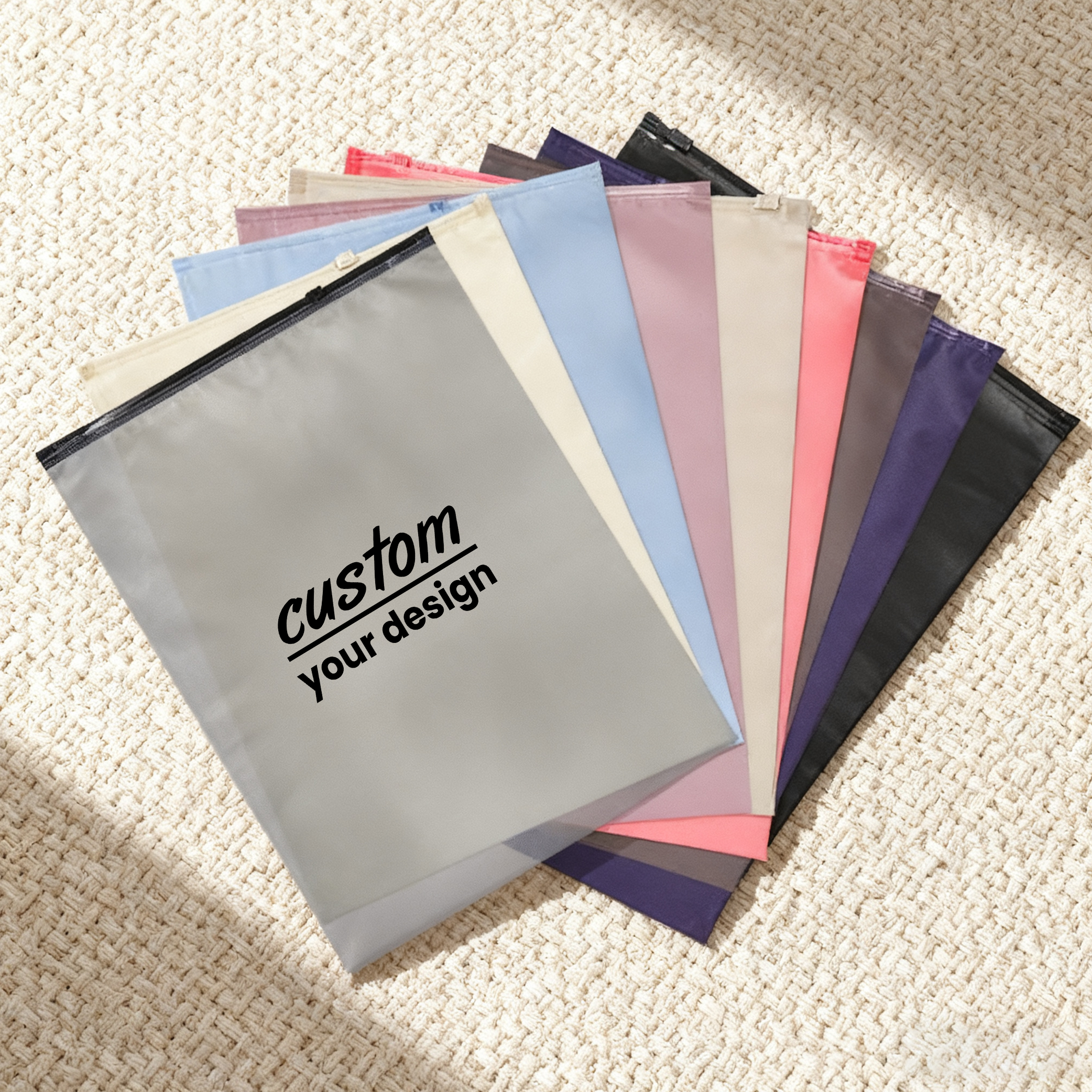 Customized Logo Packing Bag | Matte Plastic Zippered Clothing Bags