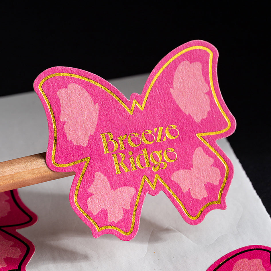 Custom Thick Texture Stickers - High Adhesive Vintage Style for Coffee Shops, Bubble Tea Packaging & Logo Seals
