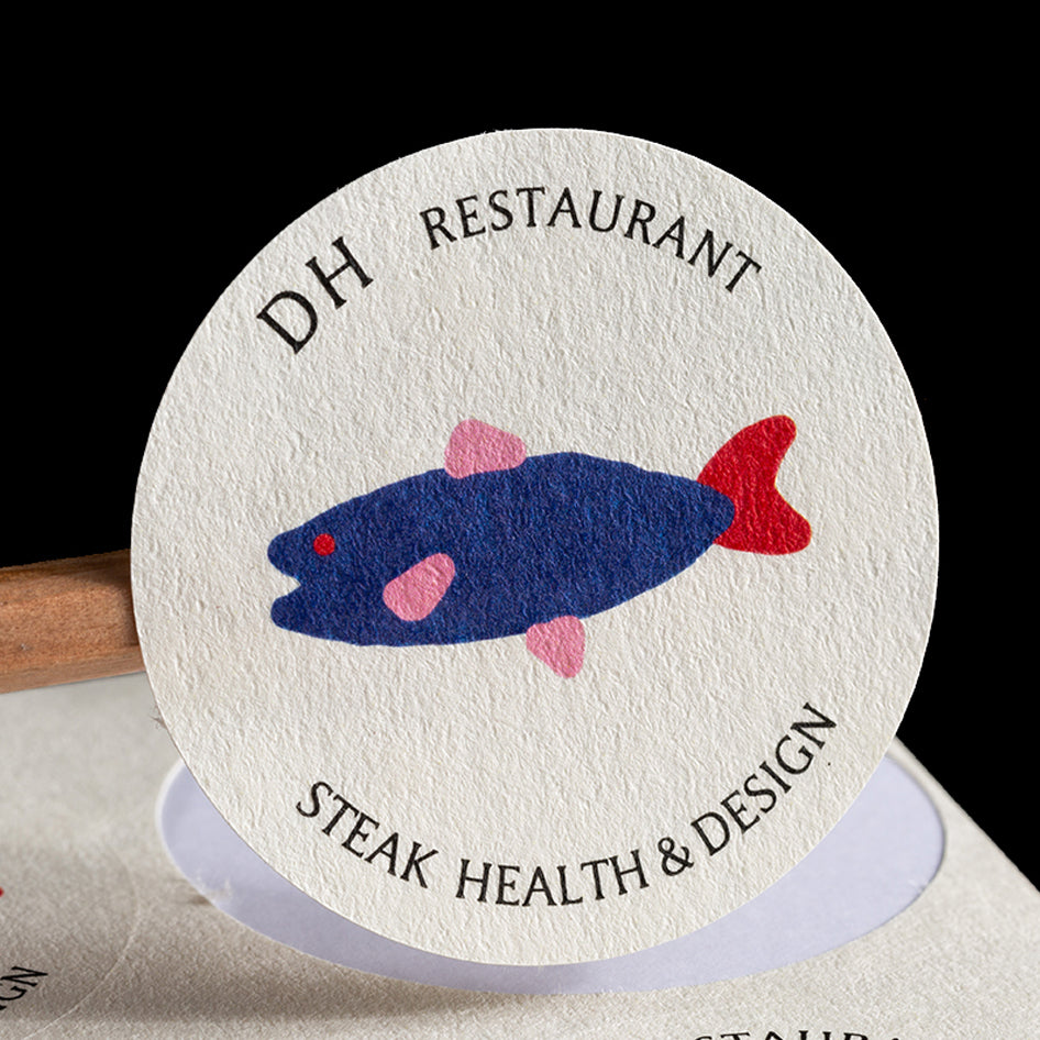 Custom Thick Texture Stickers - High Adhesive Vintage Style for Coffee Shops, Bubble Tea Packaging & Logo Seals