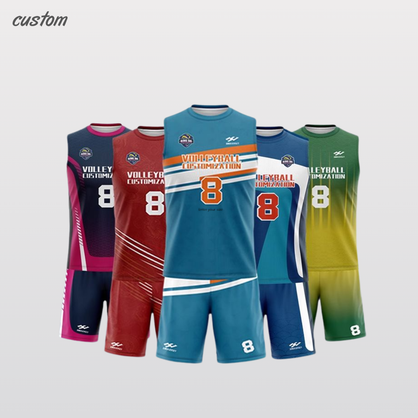 Customized volleyball uniform suit for men and women, quick drying