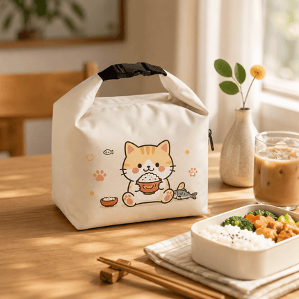 Custom Printed Insulated Lunch Bag with Roll-Top Buckle – Personalized Waterproof Cooler Tote for Work, School & Picnics