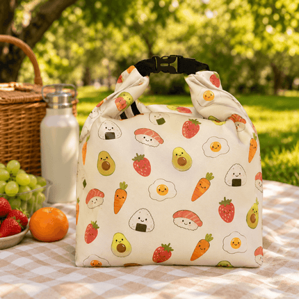 Custom Printed Insulated Lunch Bag with Roll-Top Buckle – Personalized Waterproof Cooler Tote for Work, School & Picnics