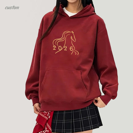 2026 CNY Hoodie | New Year Clothes Year Of Horse Hoodie Customized Clothes