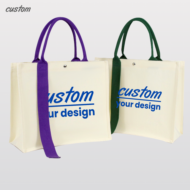 Premium 3D Canvas Tote with Custom Logo & Ribbon