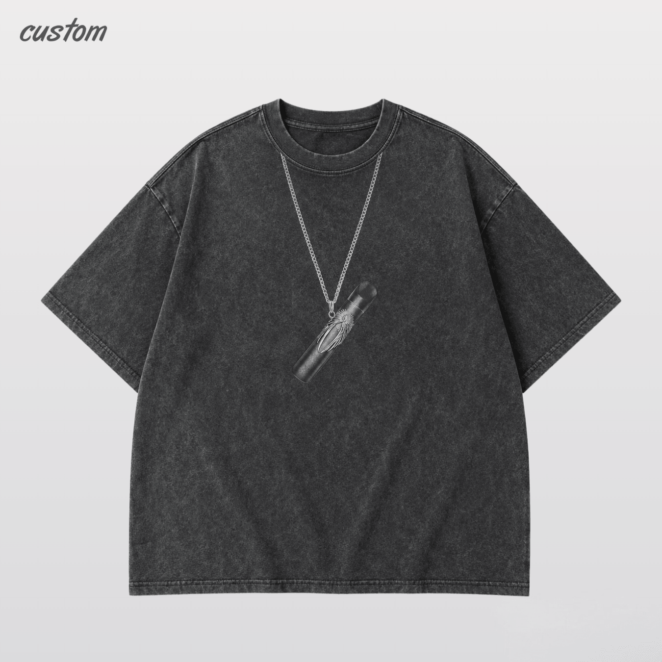 Customizable Streetwear Pendant Graphic | United Athle 4230-01 American Retro Washed T-Shirt