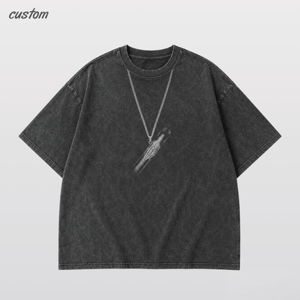 Customizable Streetwear Pendant Graphic | United Athle 4230-01 American Retro Washed T-Shirt