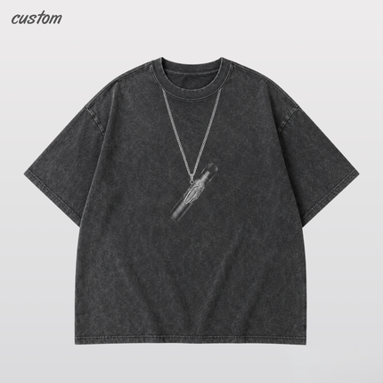 Customizable Streetwear Pendant Graphic | United Athle 4230-01 American Retro Washed T-Shirt