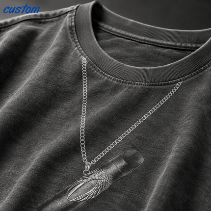 Customizable Streetwear Pendant Graphic | United Athle 4230-01 American Retro Washed T-Shirt