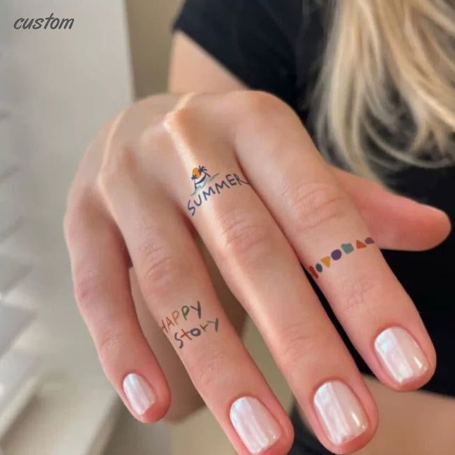 Neon Finger Tattoo Stickers  -  Festivals & Photo Ops