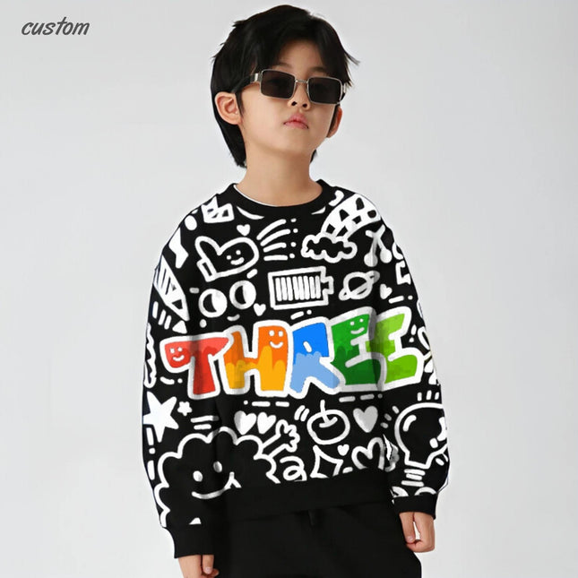 Kids Crewneck Hoodie,Hoodie, Autumn children's sweatshirts for small and medium-sized children ,round neck pullover