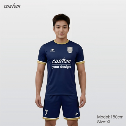 High-Performance Sportswear | Football Training Suit | Breathable Short Sleeves | Lightweight Round Neck | Custom Colors Available