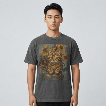 The Meowseum — Put Your Pet in a Masterpiece | United Athle 4230-01 American Retro Washed T-Shirt