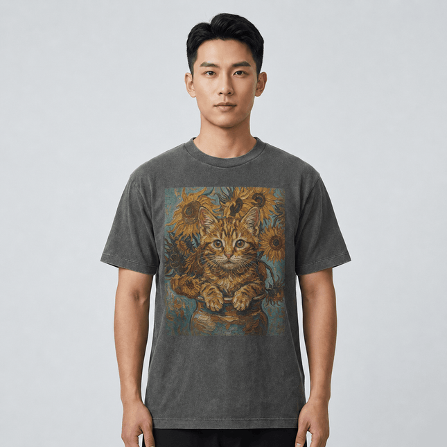 The Meowseum — Put Your Pet in a Masterpiece | United Athle 4230-01 American Retro Washed T-Shirt