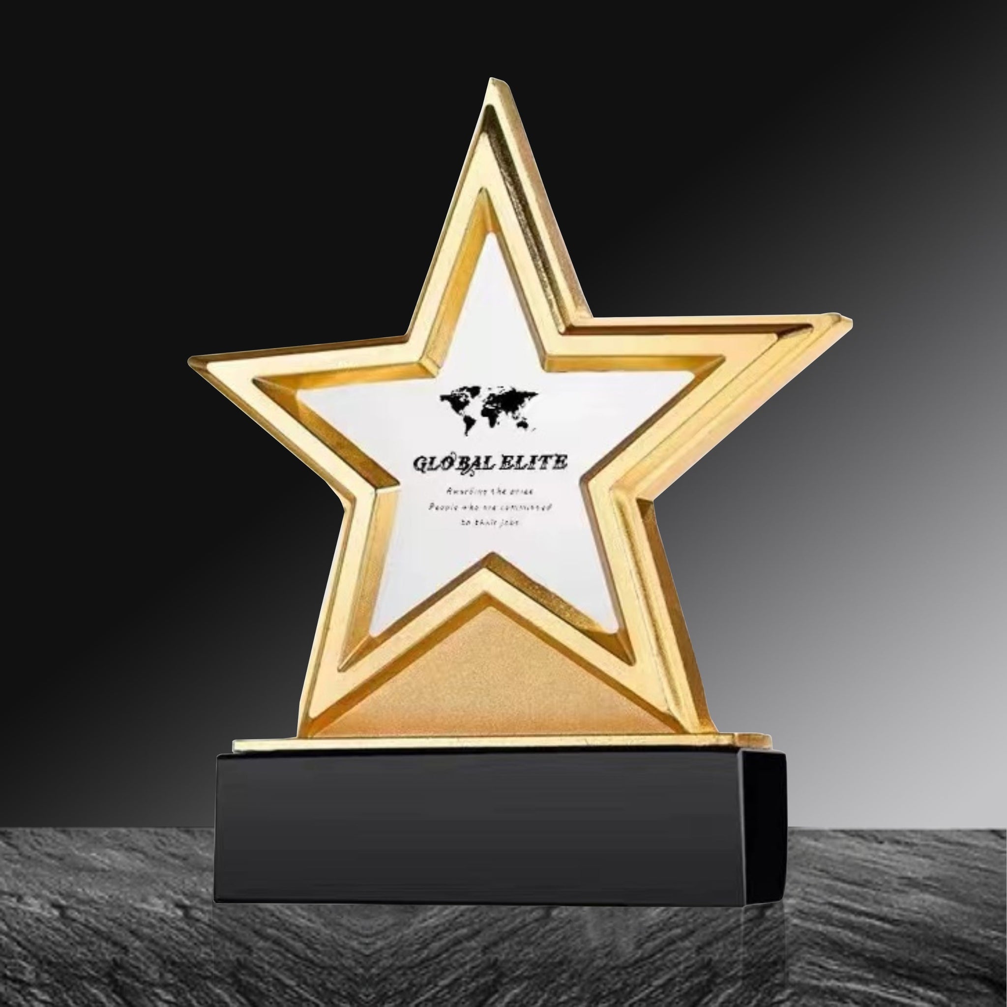 Metal Star Crystal Trophy | Custom Five-Point Star Award for Annual Ceremony