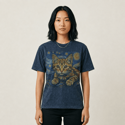 The Meowseum — Put Your Pet in a Masterpiece | United Athle 4230-01 American Retro Washed T-Shirt