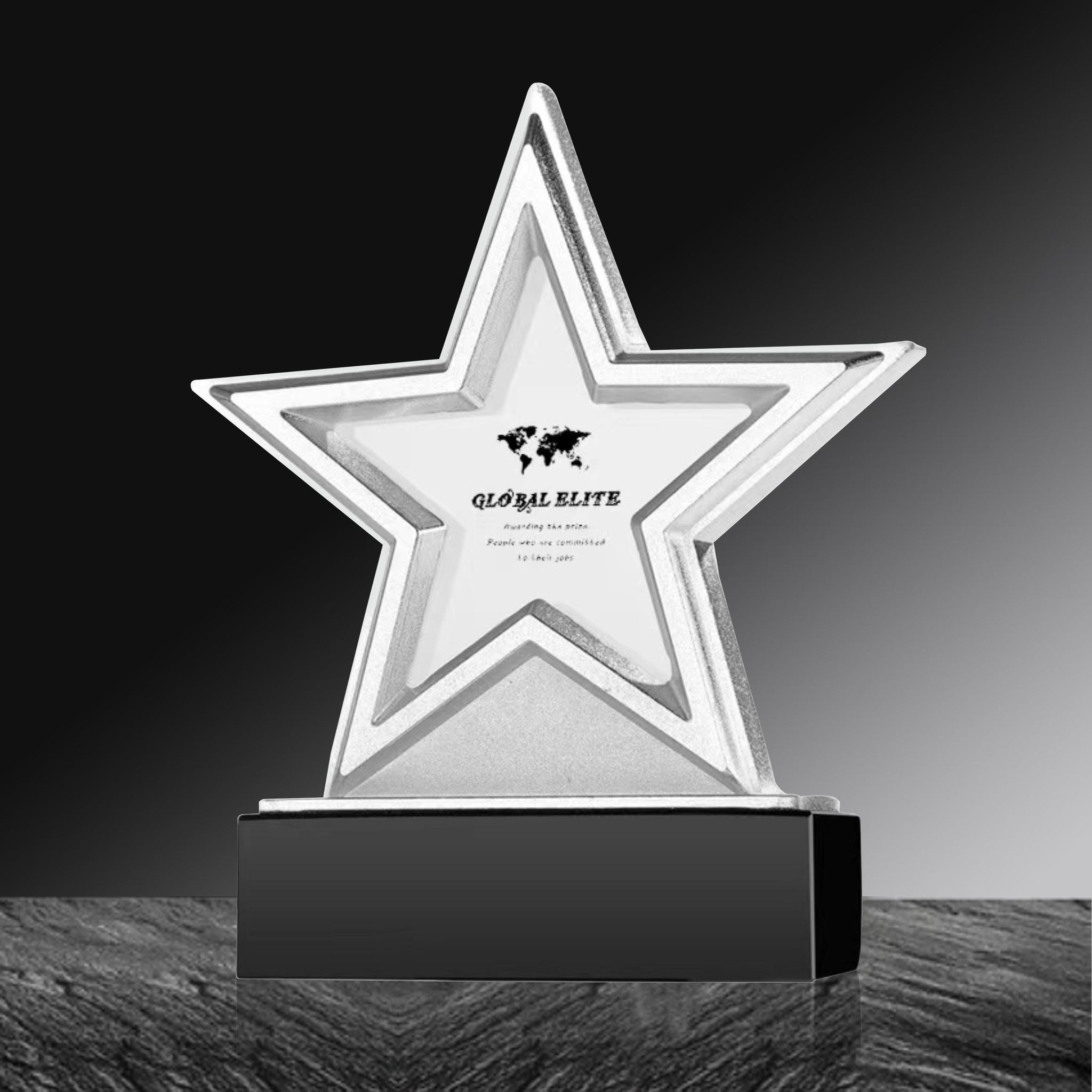 Metal Star Crystal Trophy | Custom Five-Point Star Award for Annual Ceremony