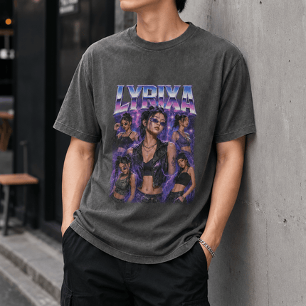 Customized Retro Y2K Portrait Collage Graphic | United Athle 4230-01 American Retro Washed T-Shirt