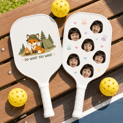 Kids Custom Pickleball Paddle — Personalized with Photo, Name & Cute Cartoon Design | Lightweight | Fun Gift for Children