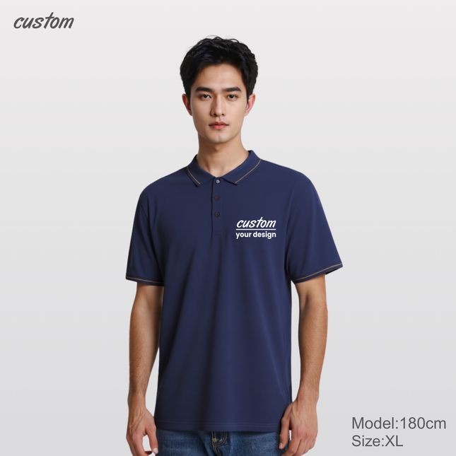Brand Quality | Polo Shirts Classic Fit Gold Line Sleeves