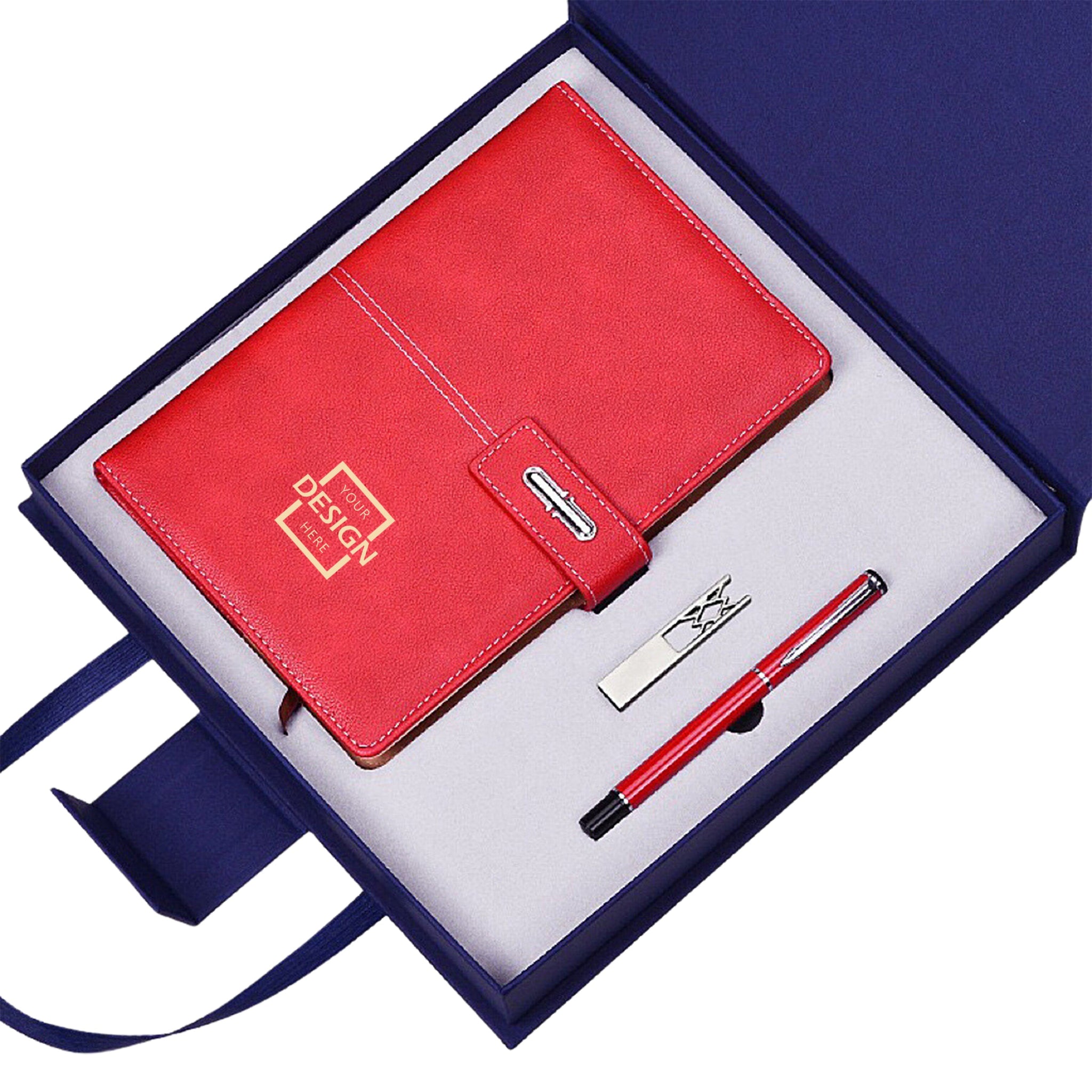 Graduation Gift Set with School Logo - PU Leather Notebook & Pen Set