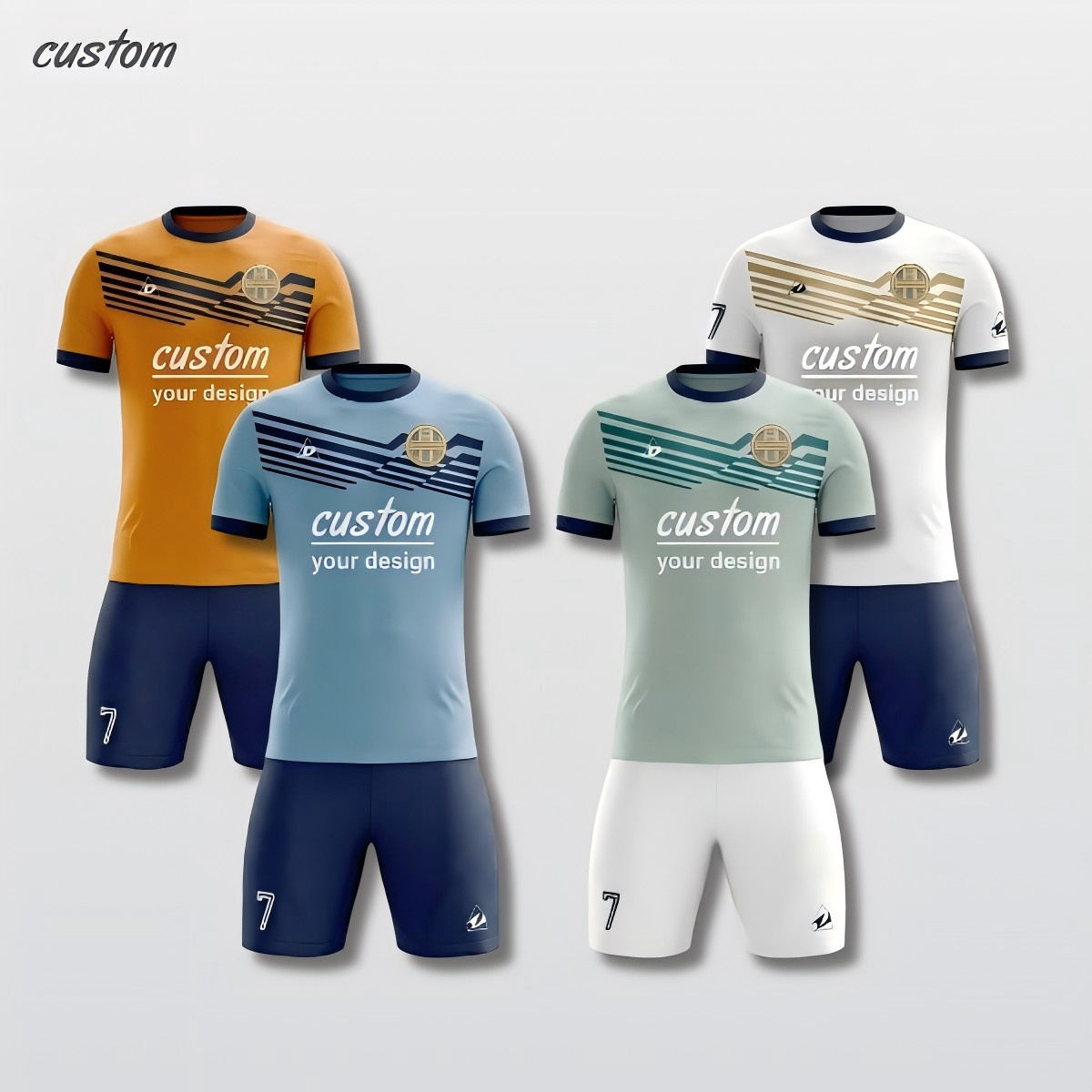 Team Sportswear | Custom Football Uniforms | Summer Short Sleeve Pullover | Multi-Color Options | Round Neck Design