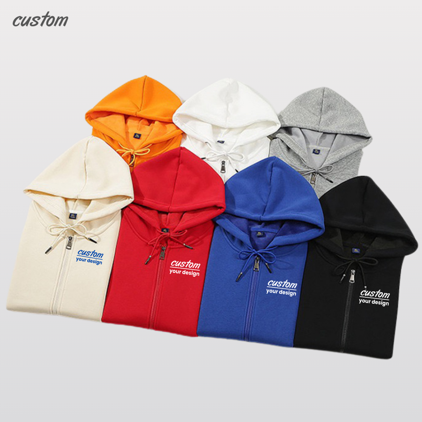 CHO-006 Fullprint Zipper Hoodie, custom zip up clothes, custom coats