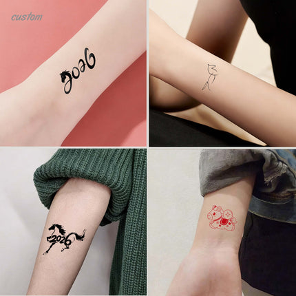 2026 CNY Colour Tattoo Stickers | Waterproof & Bright