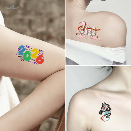 2026 CNY Colour Tattoo Stickers | Waterproof & Bright