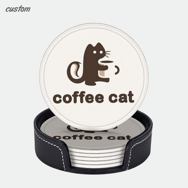 Round Leather Coasters Set – Premium & Heatproof