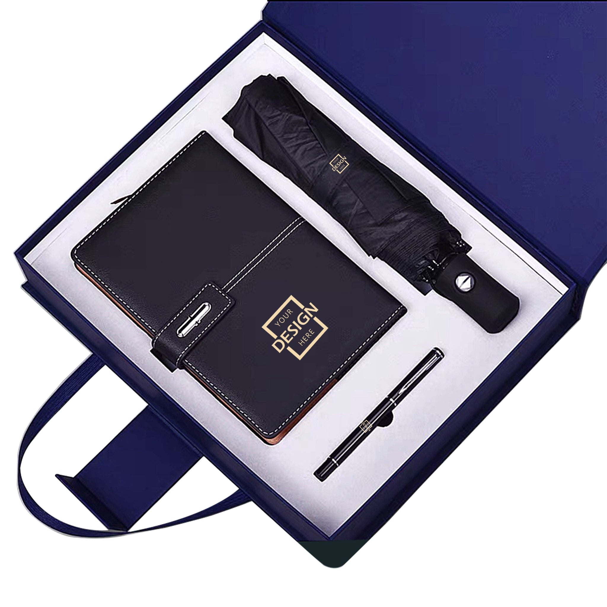 Graduation Gift Set with School Logo - PU Leather Notebook & Pen Set