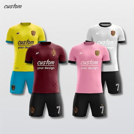 Customizable Sportswear | Football Suit | Summer Breathable Short Sleeves | Multi-Color Team Uniforms