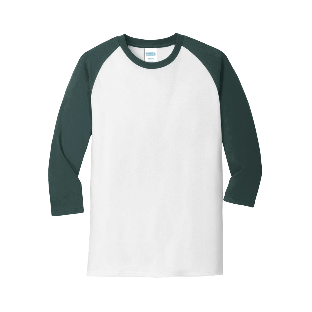 Brand Quality |3/4 Sleeve Raglan Tee  Contrast cuffs