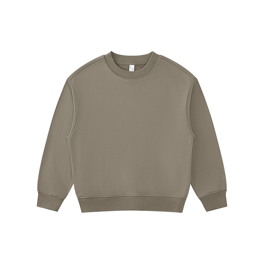 兒童圓領連帽衫，連帽衫，秋季兒童運動衫，適合中小童，圓領套頭衫