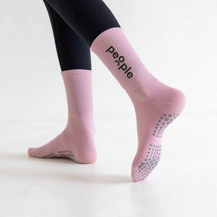 Customized logo printing pattern, long yoga socks, non-slip yoga socks