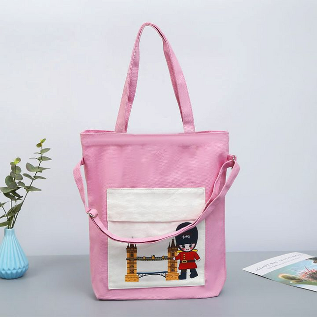 BCA-006 Canvas Tote Bag, a style with a strap, can be customized