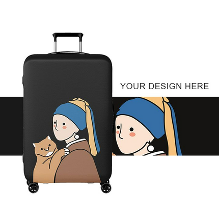 Luggage case protector, customizable pattern, trendy item, protection in place