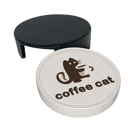Round Leather Coasters Set – Premium & Heatproof