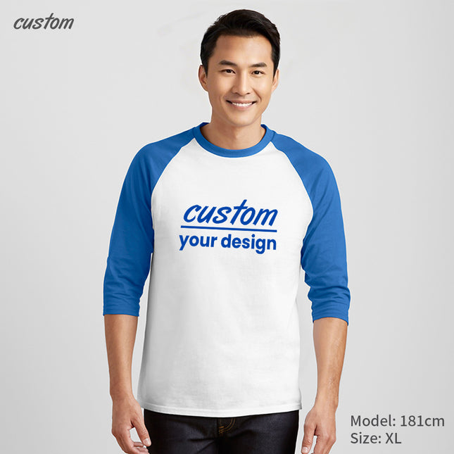 Brand Quality |3/4 Sleeve Raglan Tee  Contrast cuffs