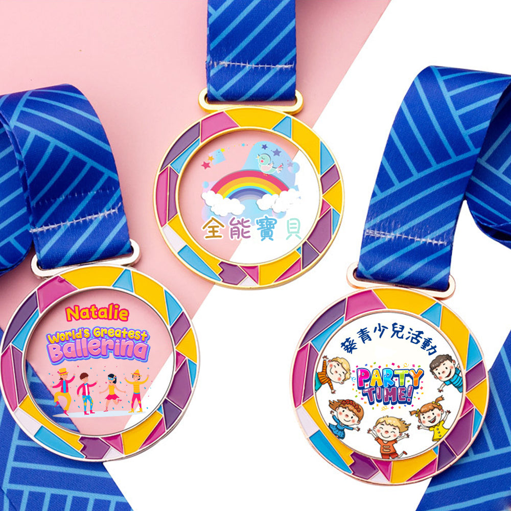 Children’s Colorful Acrylic Medal | Custom Kids Sports or School Award