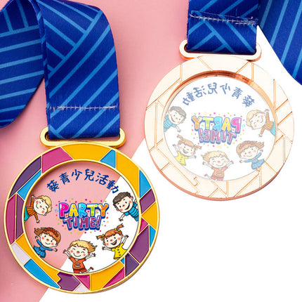 Children’s Colorful Acrylic Medal | Custom Kids Sports or School Award
