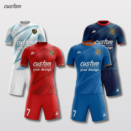 Wholesale Custom Breathable Football Wear | Summer Short Sleeve Round Neck Soccer Jerseys | Multi-Color Team Uniforms