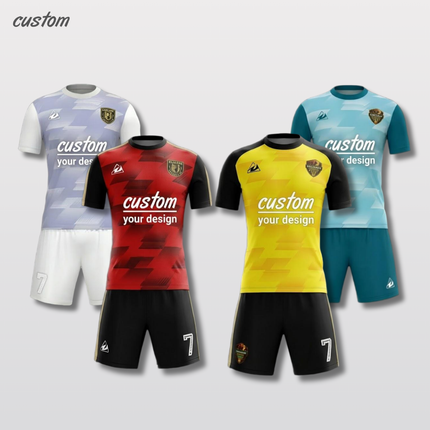 Custom Football Jerseys | Summer Breathable Short Sleeves | Pullover Round Neck | Multi-Color Options