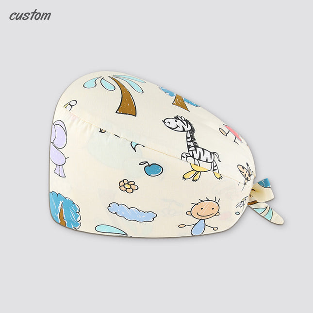 Medical-specific pure cotton work hat, universal for men and women, breathable and sweat-absorbing, fabric soft and not shrink