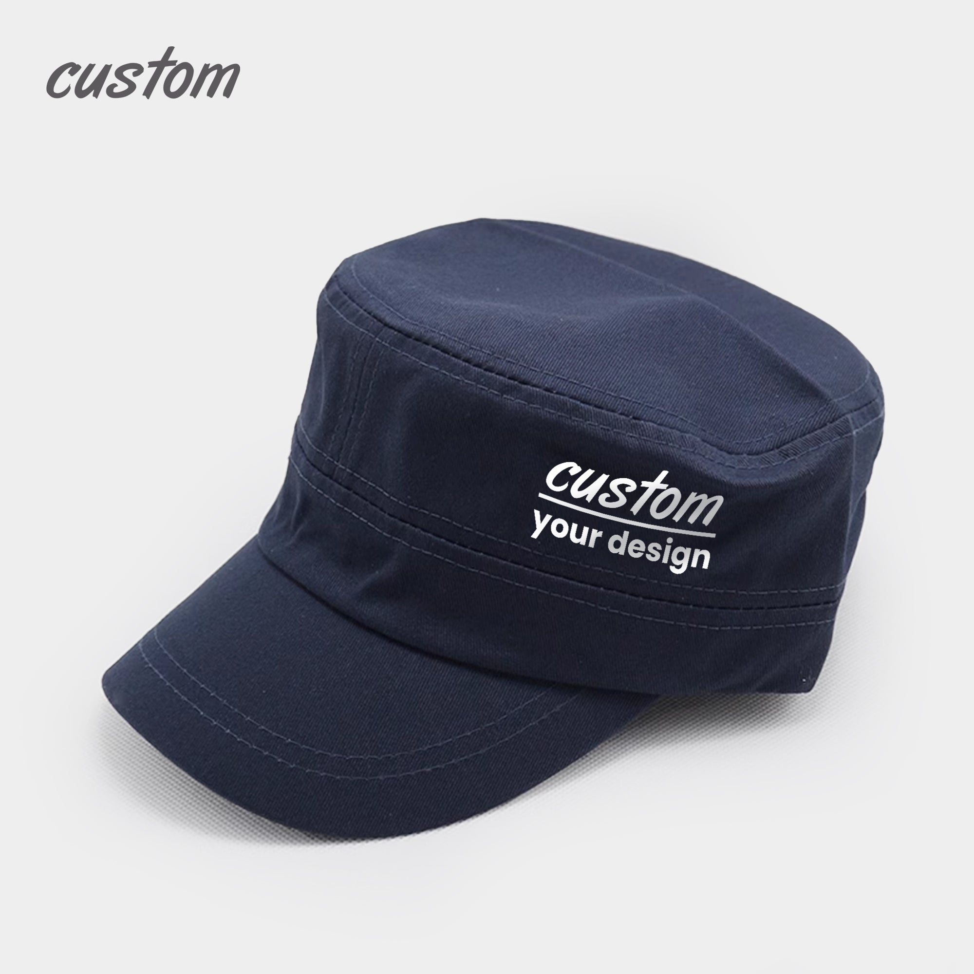 Trendy Apparel Shop Castro Flat Top Army Cap With Side Pocket - Black, 100% Cotton, Adjustable Fit