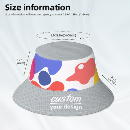 Size chart reversible bucket hat