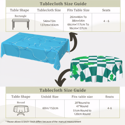 Tablecloth size
