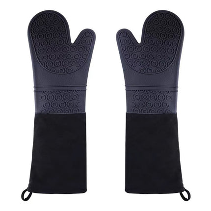 Extra long thick silicone insulated gloves, specially used in the kitchen