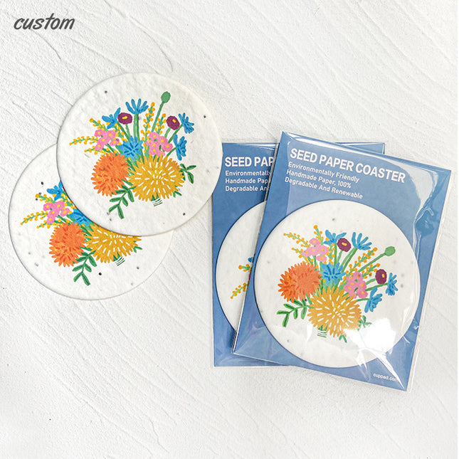 Seed paper coaster