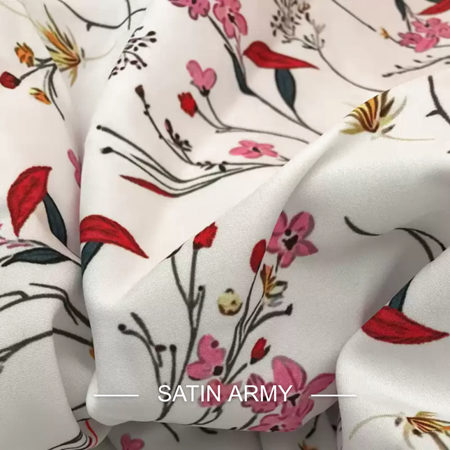 Polyester Shirt Fabric Casual Digital Printing Fabric Customization.Satin Army