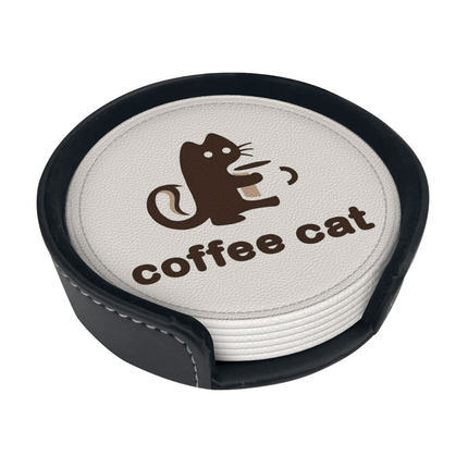 Round Leather Coasters Set – Premium & Heatproof